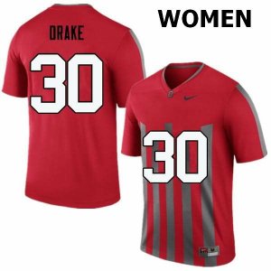 NCAA Ohio State Buckeyes Women's #30 Jared Drake Throwback Nike Football College Jersey OJA7045TN